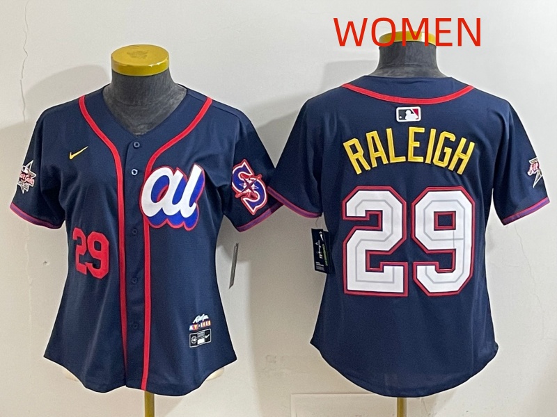 Women  2025 Seattle Mariners #29 Raleigh dark Blue All star Nike MLB Jersey style 015->women mlb jersey->Women Jersey